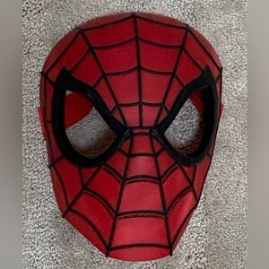 Spider-Man Mask, Plastic & Rubber With Adjustable Strap, Hasbro, Red & Black